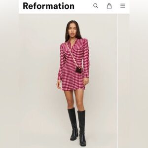 Reformation Geometric Button Up Dress